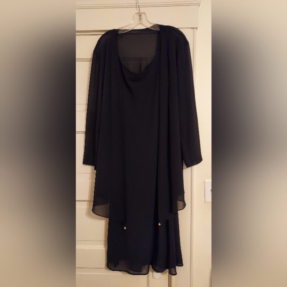 Elegant Black Dress with Sheer Overlay